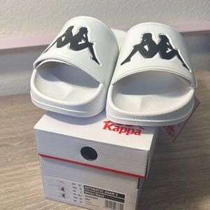 Kappa White and Black Slide Sandals